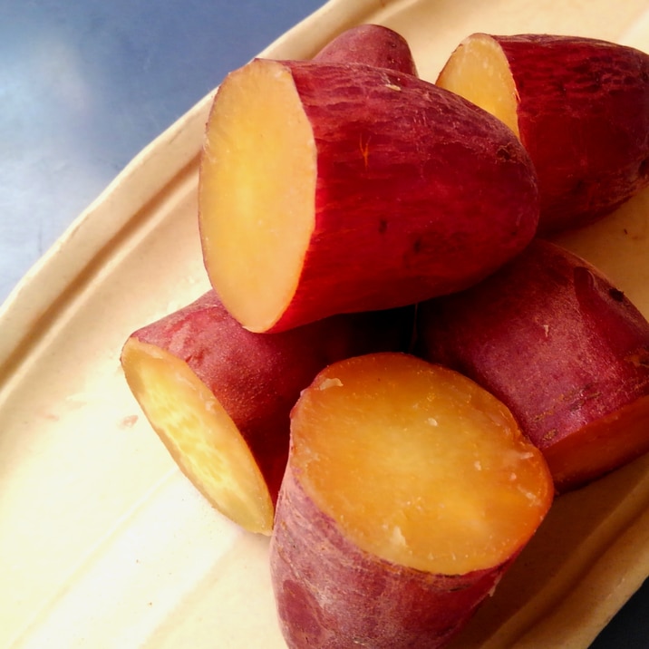 炊飯器玄米モードでねっとり甘い!蒸しさつまいも